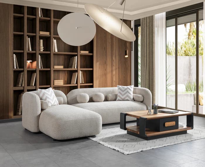 Liva Sand Boucle LAF 110" Sectional | image 6