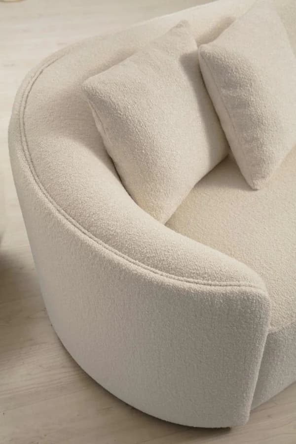 Cloe Ivory Boucle Curved 134" RAF Sectional | image 3