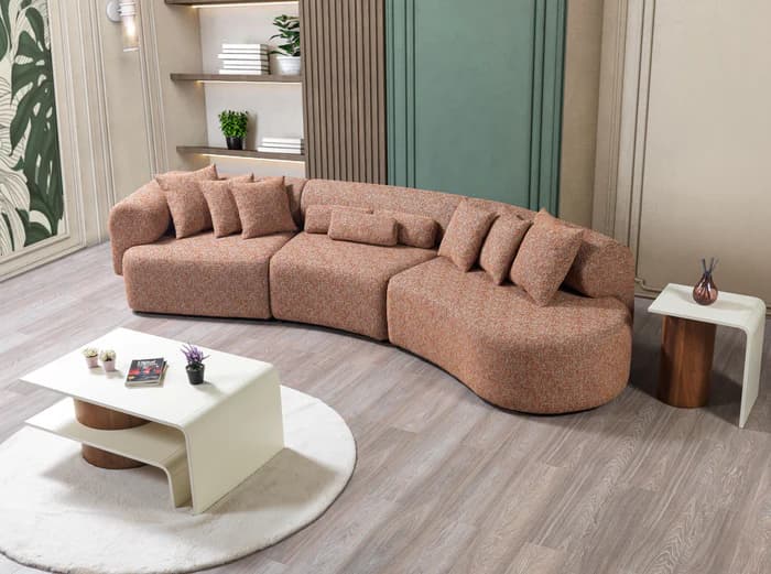 Lena Boucle 3-Piece Curved 145" Sectional | image 4