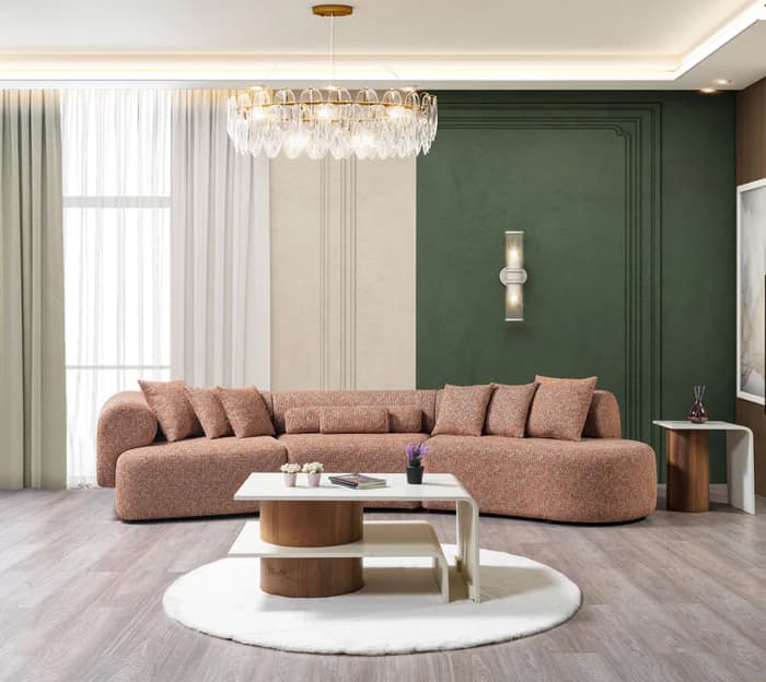 Lena Boucle 3-Piece Curved 145" Sectional | image 6