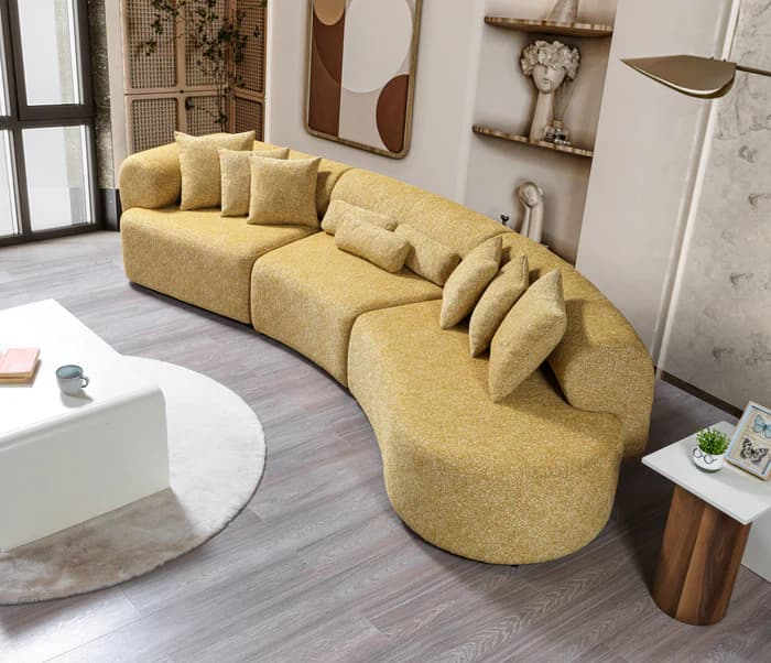 Lena Boucle 3-Piece Curved 145" Sectional | image 7