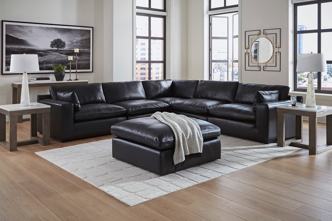 Ashley 309-01 - 5PC Genuine Leather Sectional Set | image 4