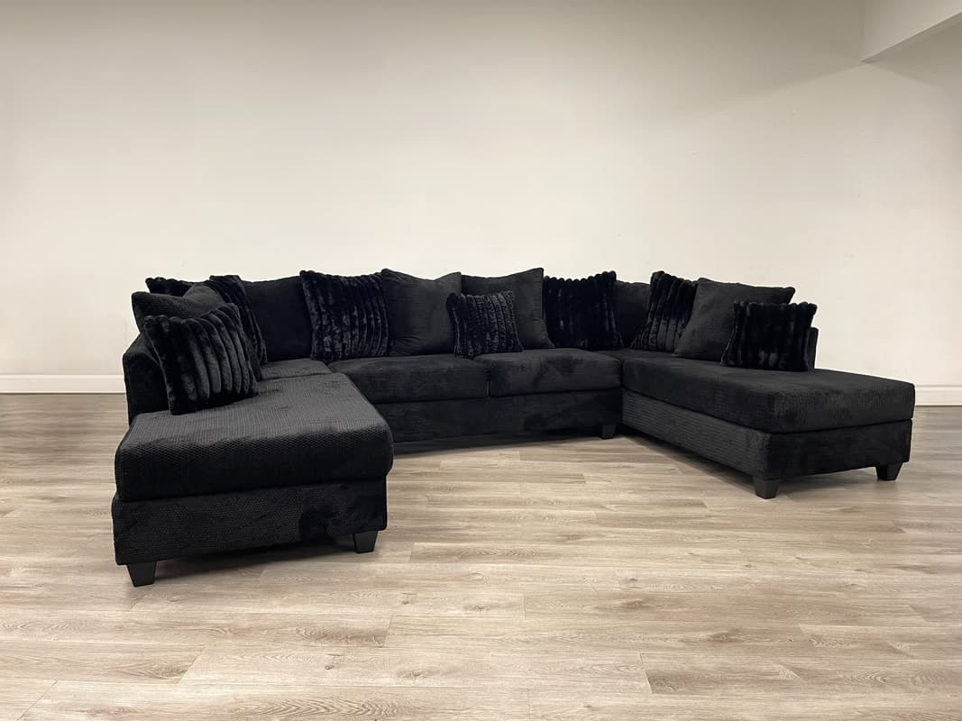 411 Black - Double Chaise Sectional | image 1