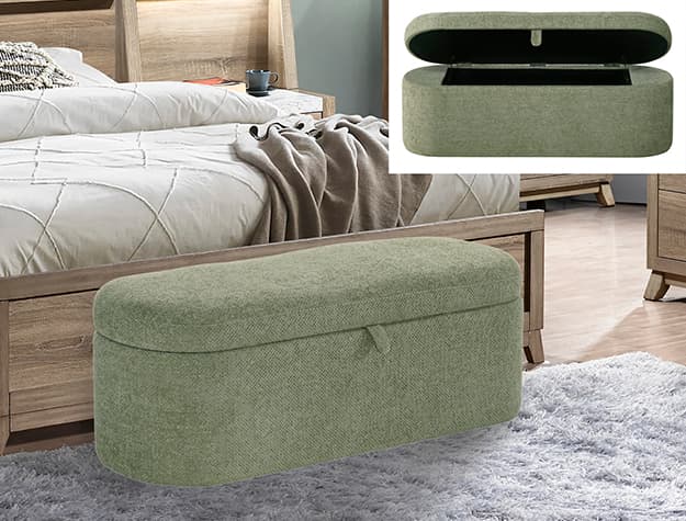 4924-BENCH PHILIPA STORAGE BENCH- TWEED | image 2