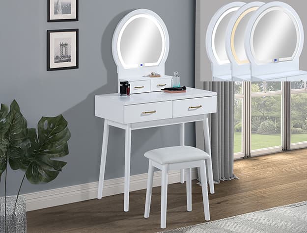 4905SET CECILIA VANITY TABLE & STOOL | image 2