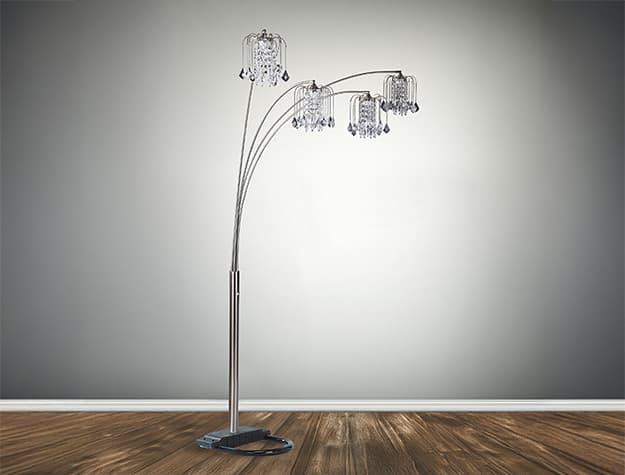 4893PEW RAIN DROP ARC LAMP 84"H PEWTER | image 1