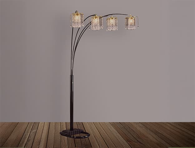 4893BK RAIN DROP ARC LAMP 84"H BLACK | image 1