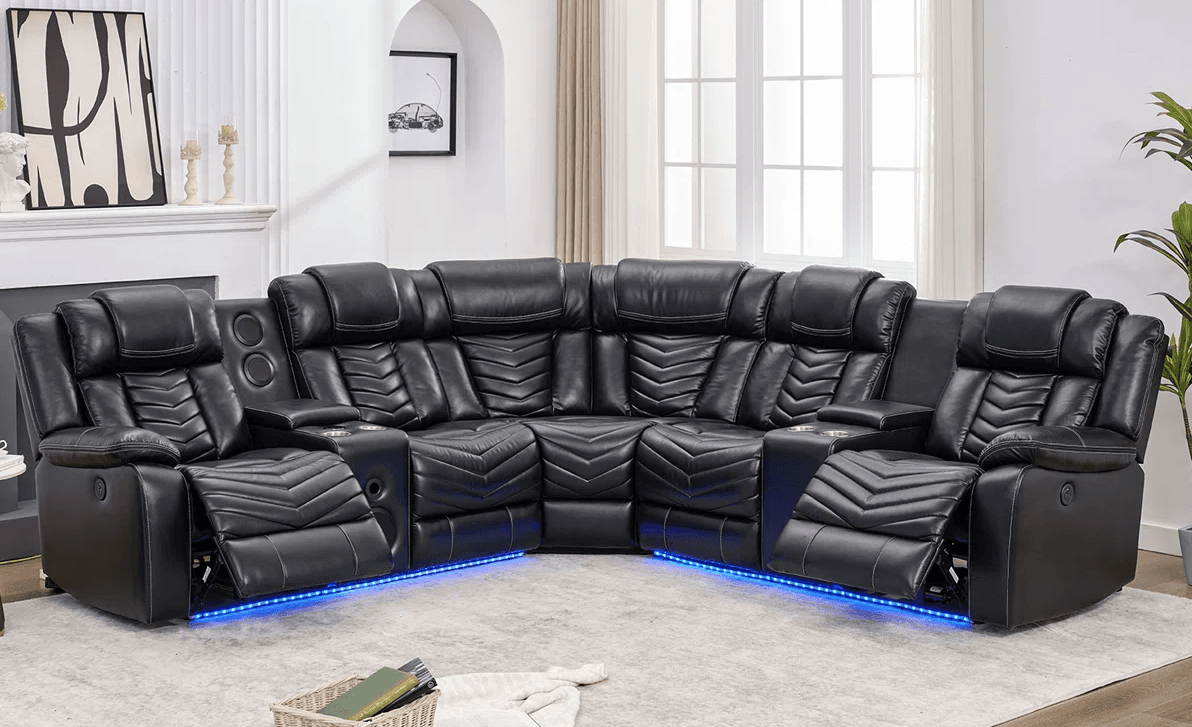 ACE26 Black Reclining Sectional | image 1