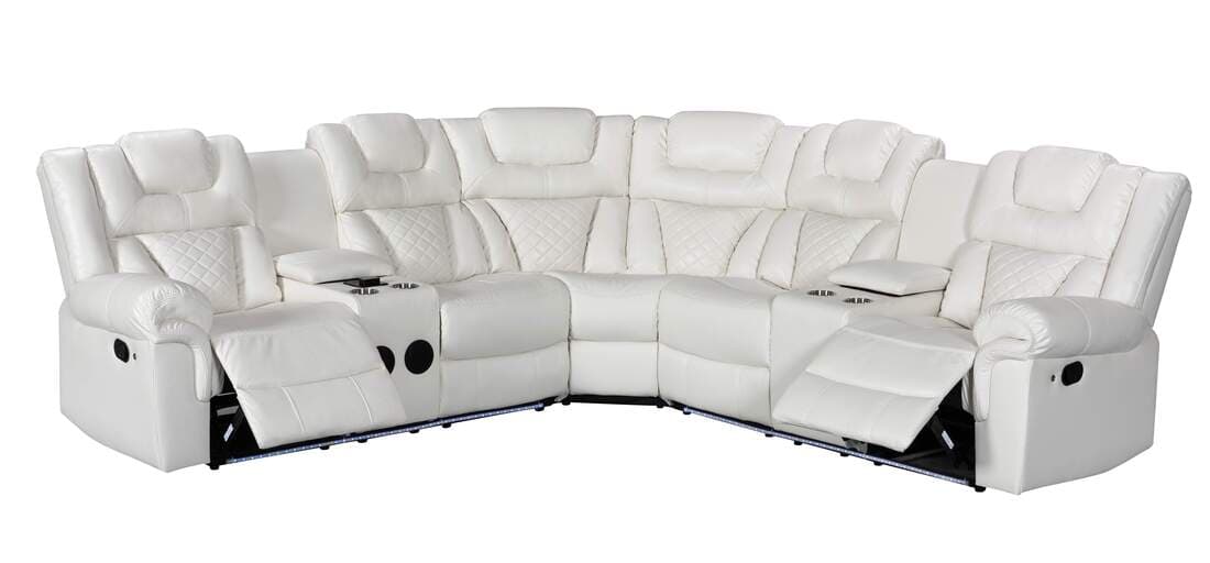 Alexa2023 White Reclining Sectional | image 2