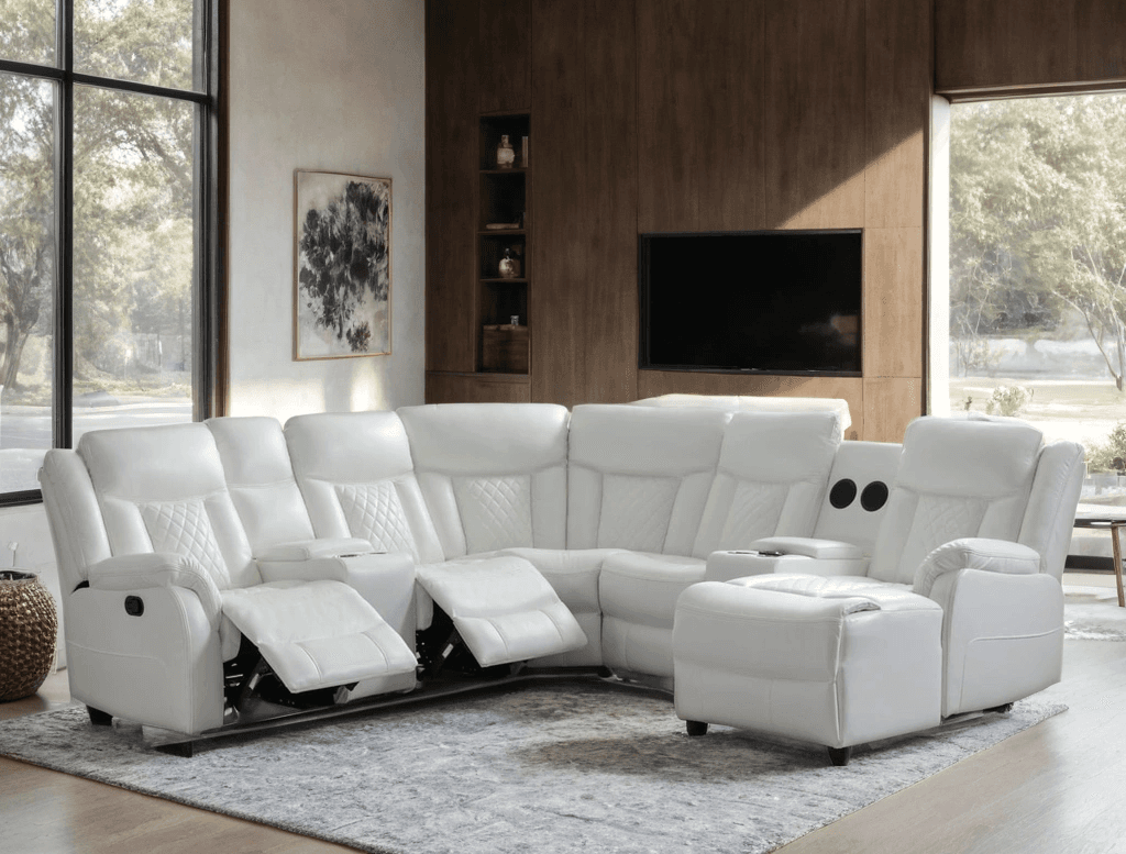 Champion White Reclining Sectional | image 2