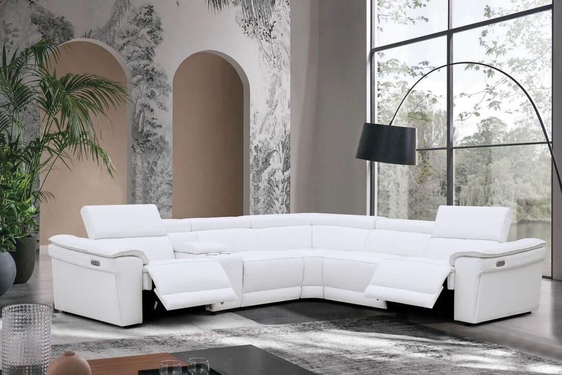 NEWYORK WHITE - LEATHER Power Reclining Sectional | image 2