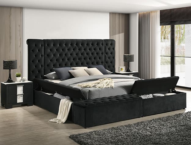 5203BK LILIANA BLACK BED FRAME | image 1