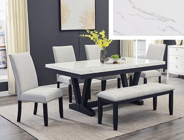 1319-6P/1320DV VANCE FAUX TBL/SIDE CHAIRS,BENCH | image 1