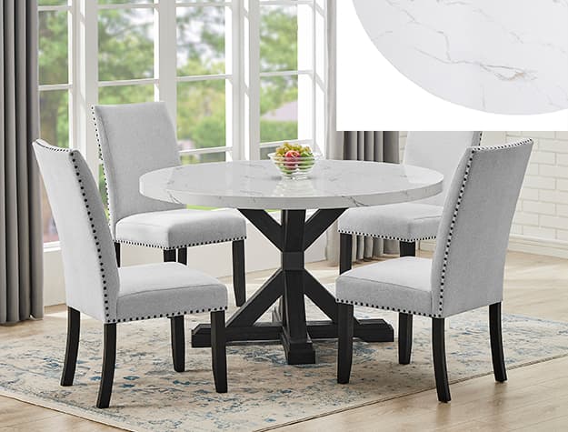 1319RD-5P/1320 VANCE FAUX ROUND TBL/SIDE CHAIRS | image 1