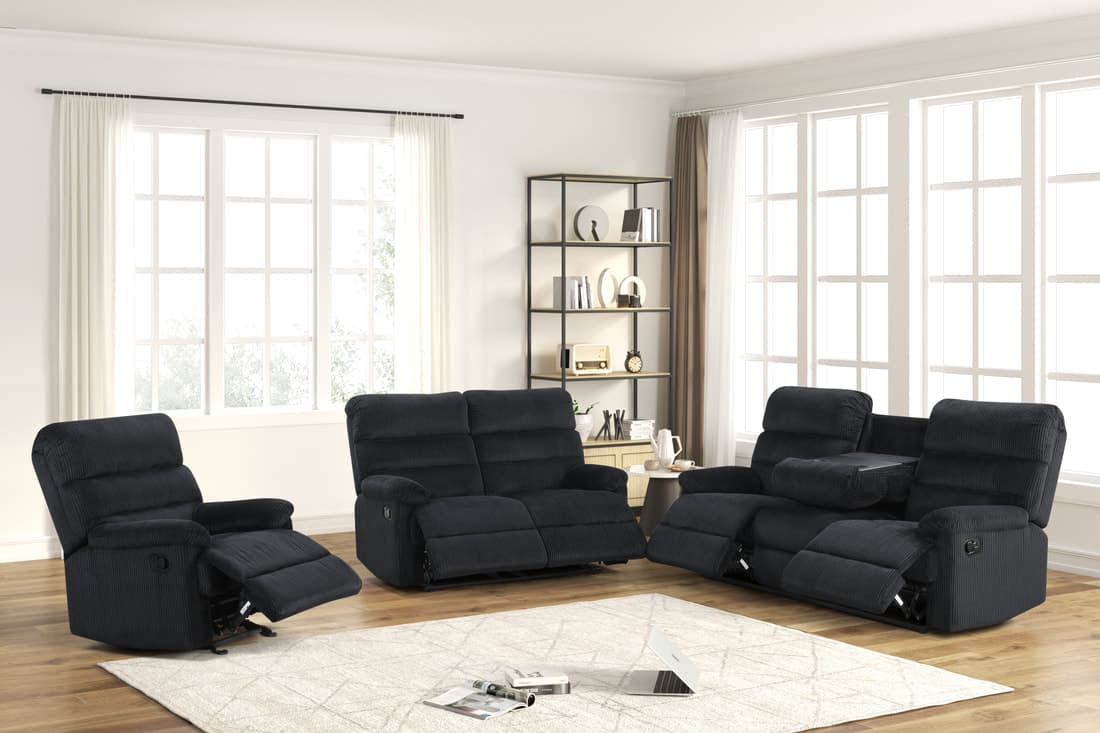 Albert Black - 3PC Reclining Set | image 1
