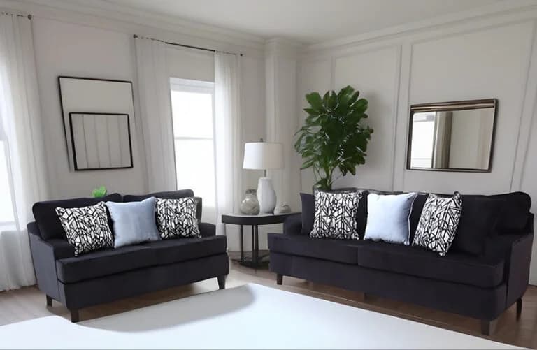 Sofa & Loveseat Black | image 1
