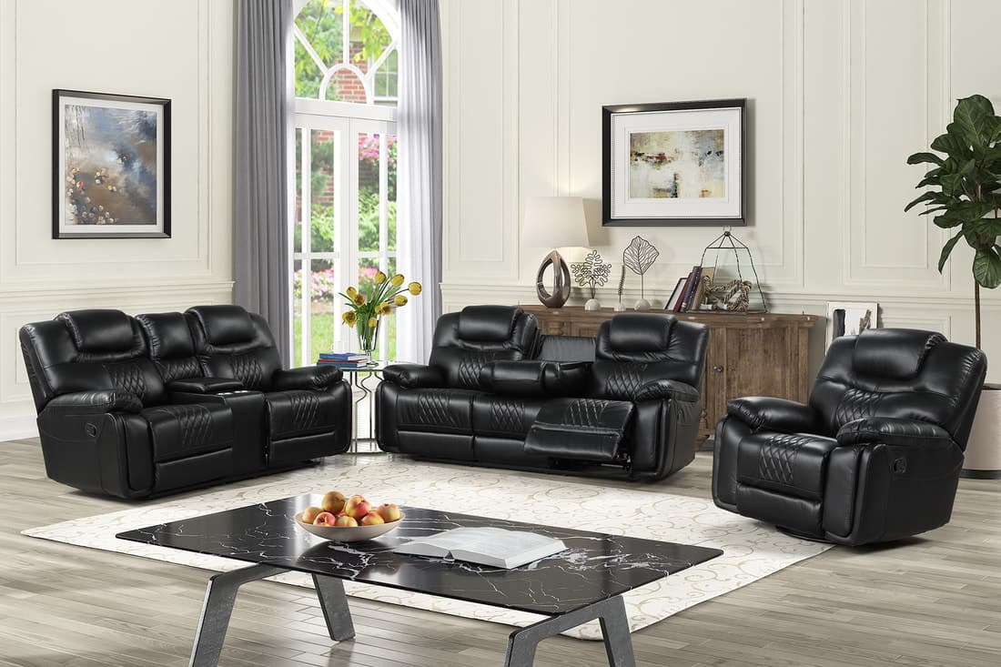 Galveston Black - 3PC OVERSIZED Reclining Set | image 1