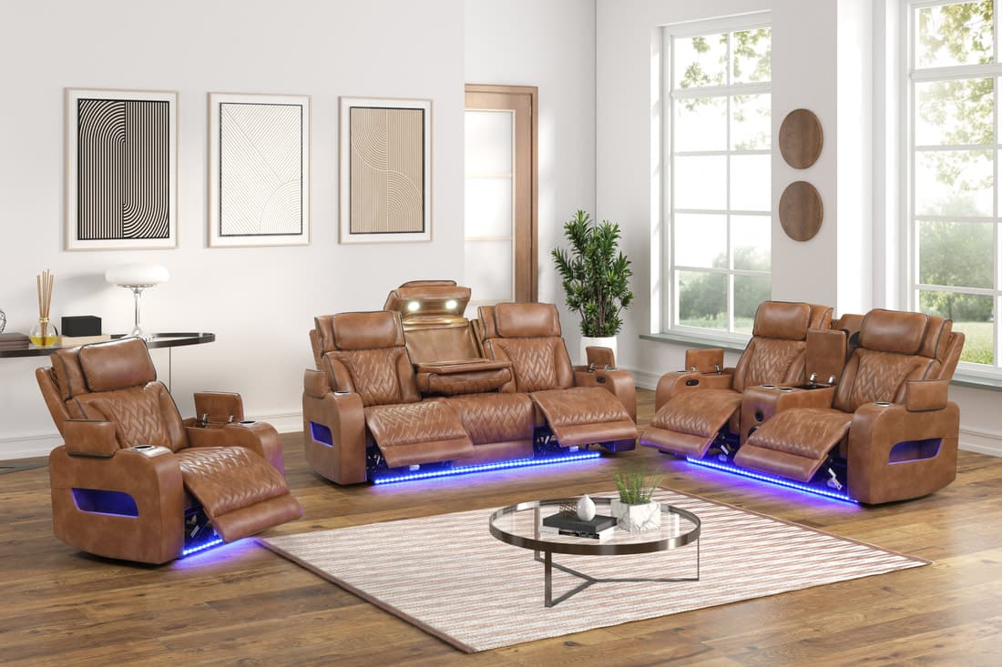 DUBAI 3PC Brown Power Reclining Set | image 1