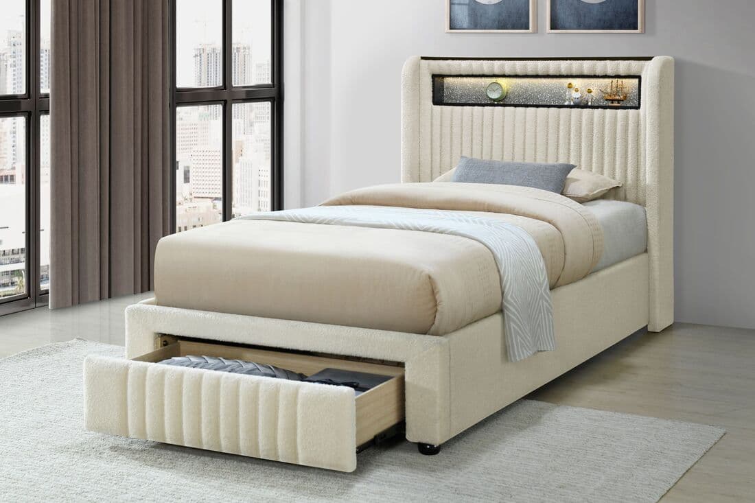 Cupid Beige Platform Bed - Twin, Full | image 1