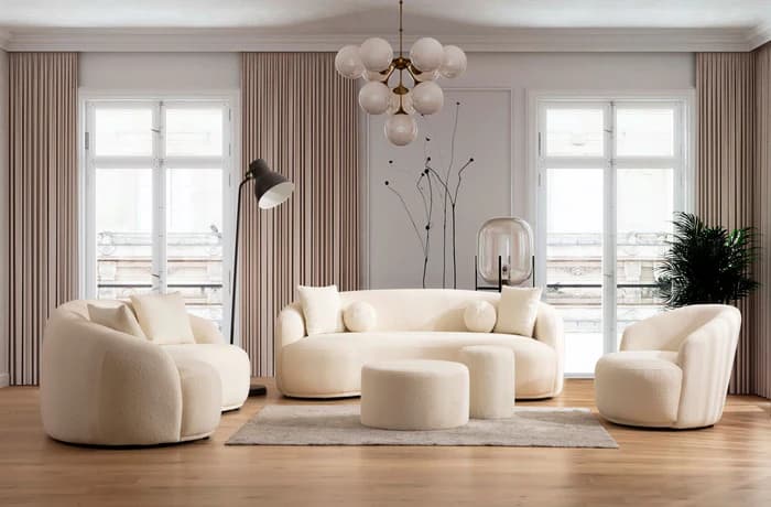 Bonita Boucle Sofa 91" & Loveseat 81" | image 1