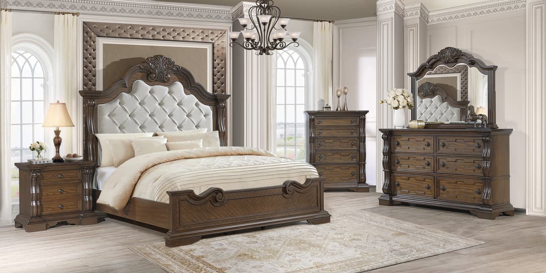 B9000 - 4pc or 5pc Bedroom Set - Queen, King | image 1