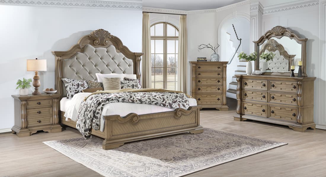 B9010 - 4pc or 5pc Bedroom Set - Queen, King | image 1