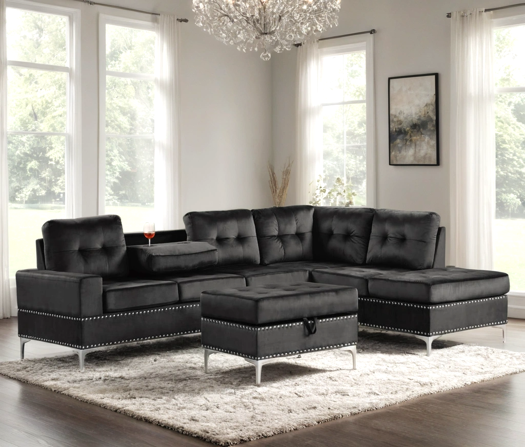 Anserra Reversible Sectional + Ottoman Set