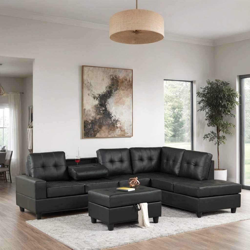 Heights Reversible Sectional + Ottoman Set