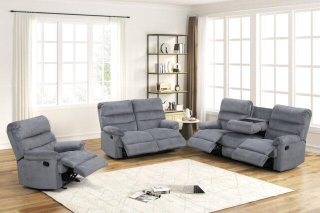 Albert11 - 3PC Reclining Set - Gray