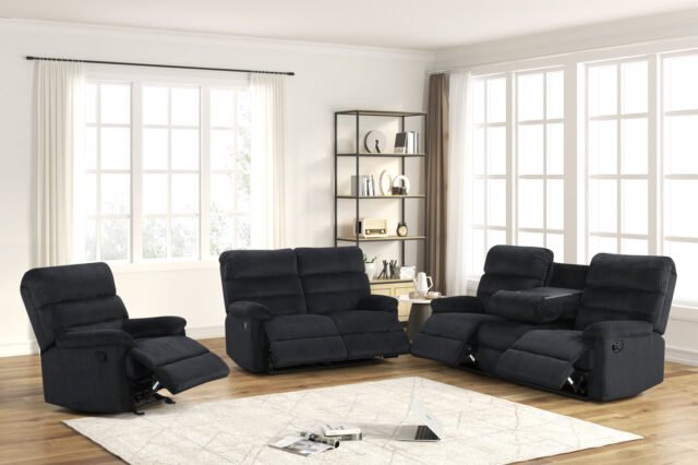 Albert20 - 3PC Reclining Set - Black