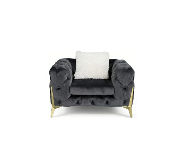 Vegas Luxury Modern Gray Velvet Chair
