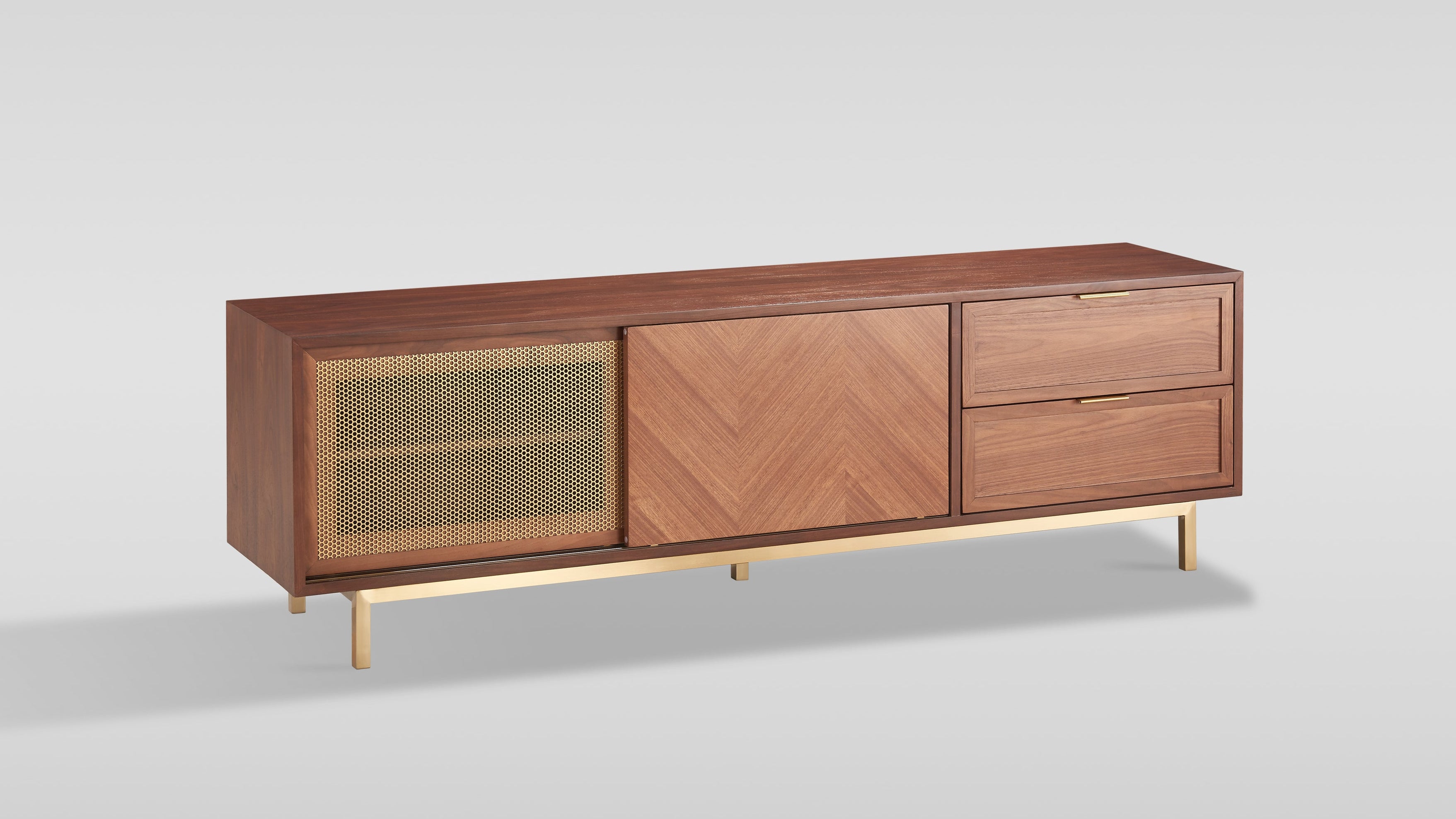 Milana TV Console (Walnut Gold) - Image 4