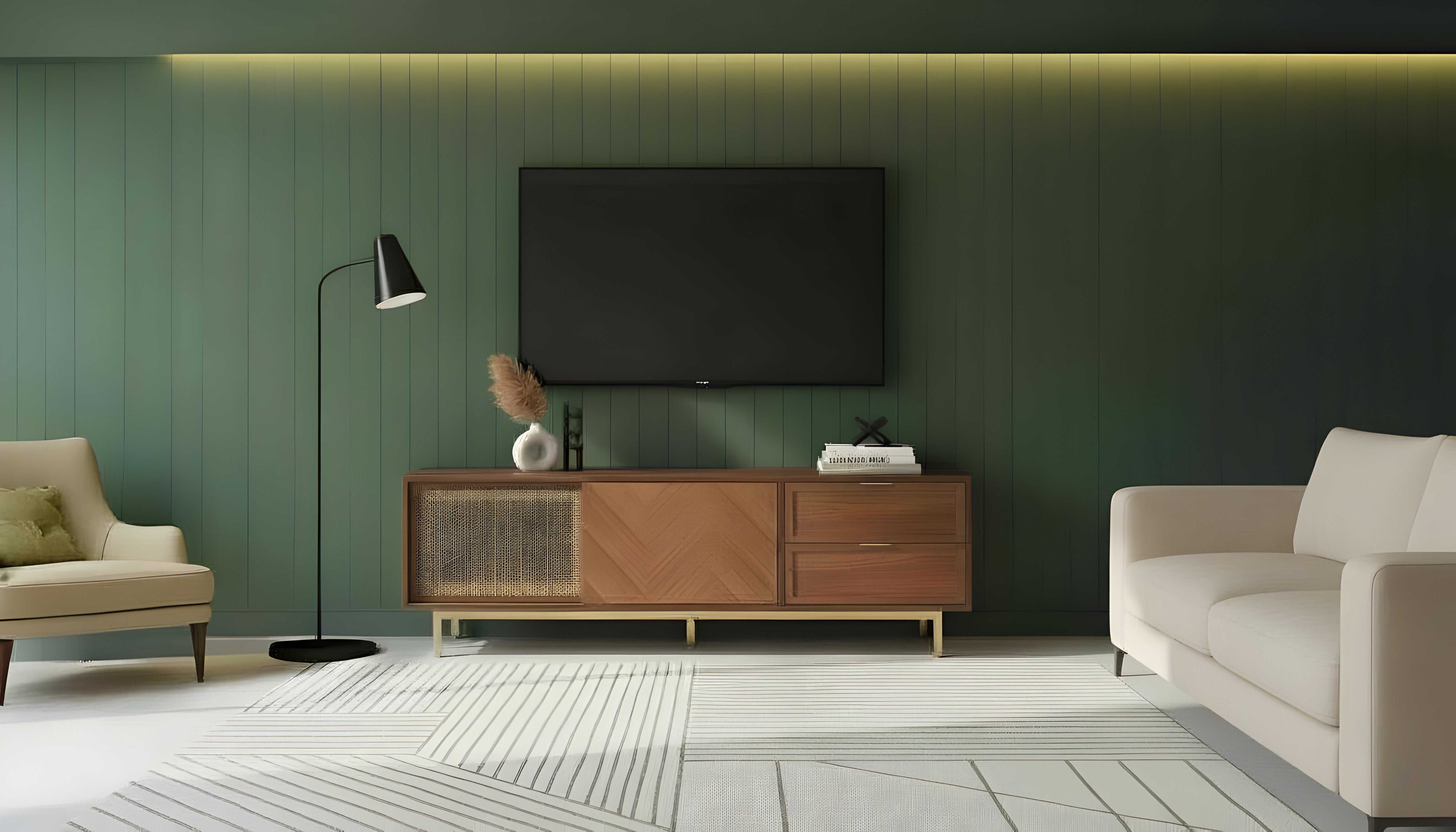 Milana TV Console (Walnut Gold) - Image 2