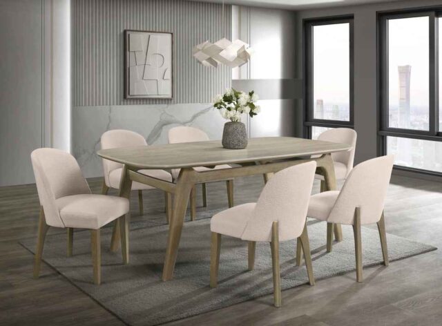 Adriana Brown/Beige 7-Piece Dining Room Set