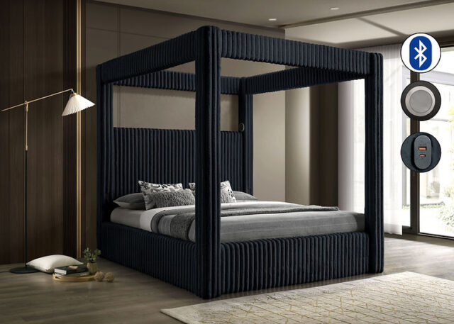 Atlam Black King Platform Bed