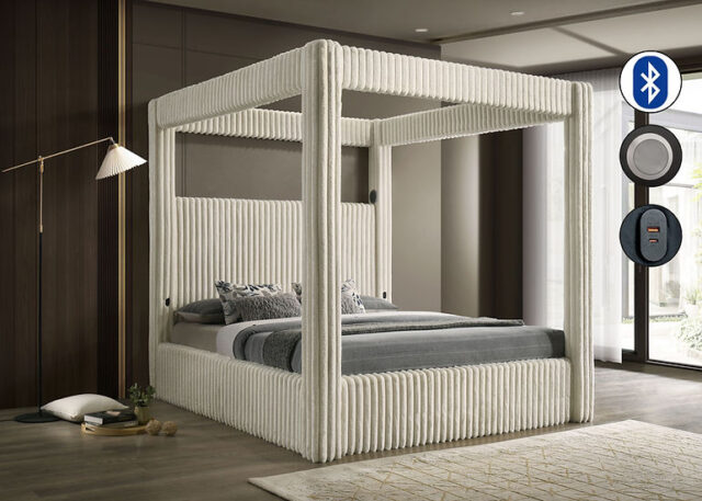 Atlam Cream King Platform Bed