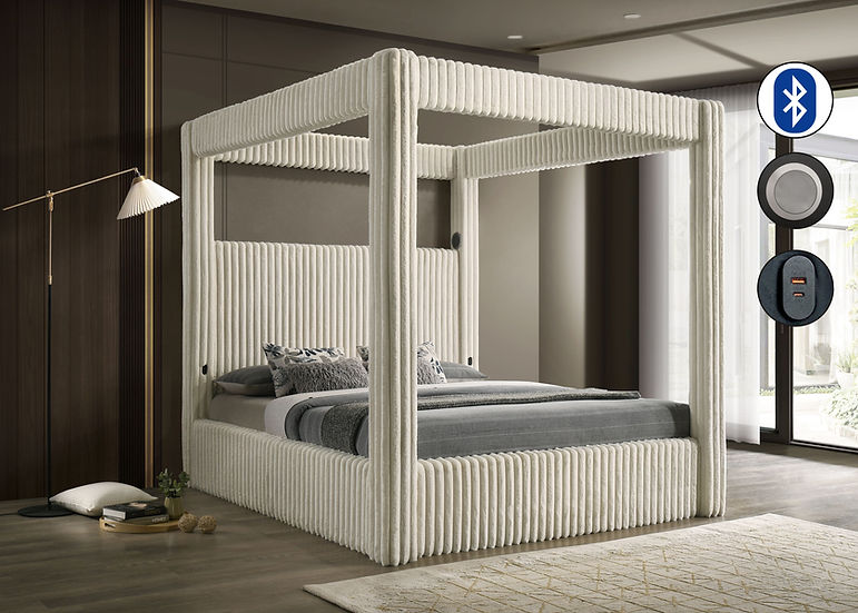 Atlam Cream King Platform Bed