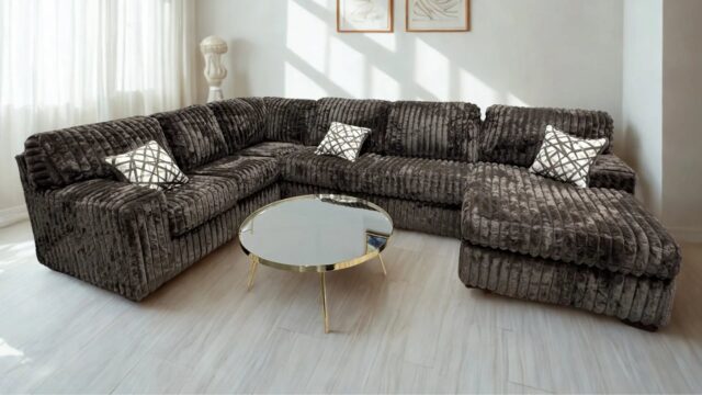 Austin Chocolate 3-Piece Right Arm Facing (RAF) Sectional