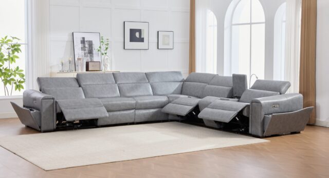 Divani Grey 7-Piece Power Reclining Sectional