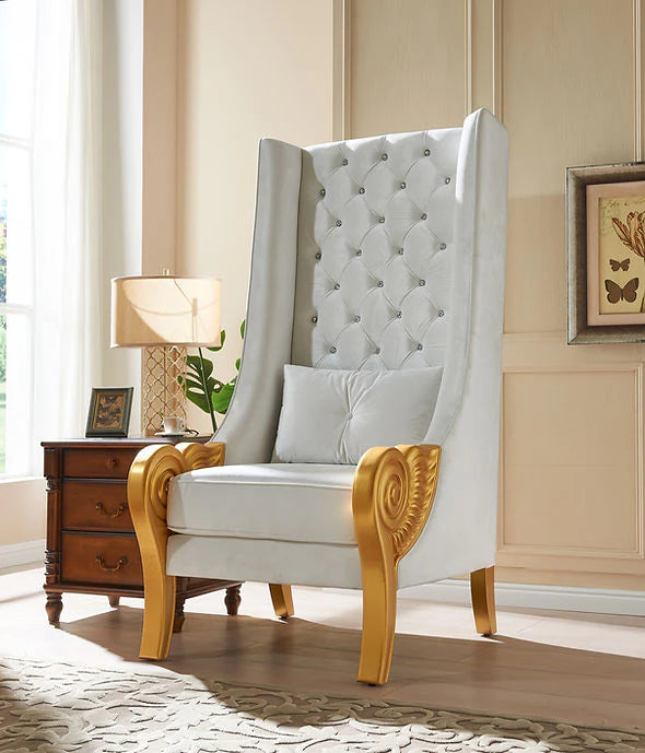 A-CH02 Throne 62.5" Tall (White) - Image 2