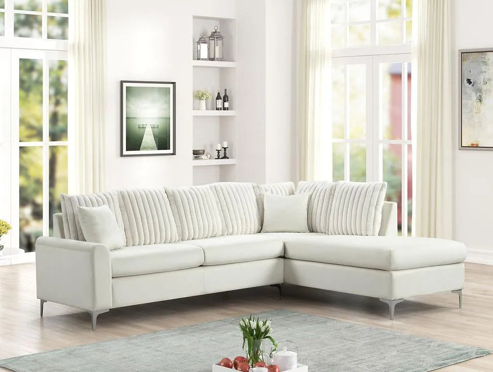 Elina Beige Right Arm Facing (RAF) Sectional