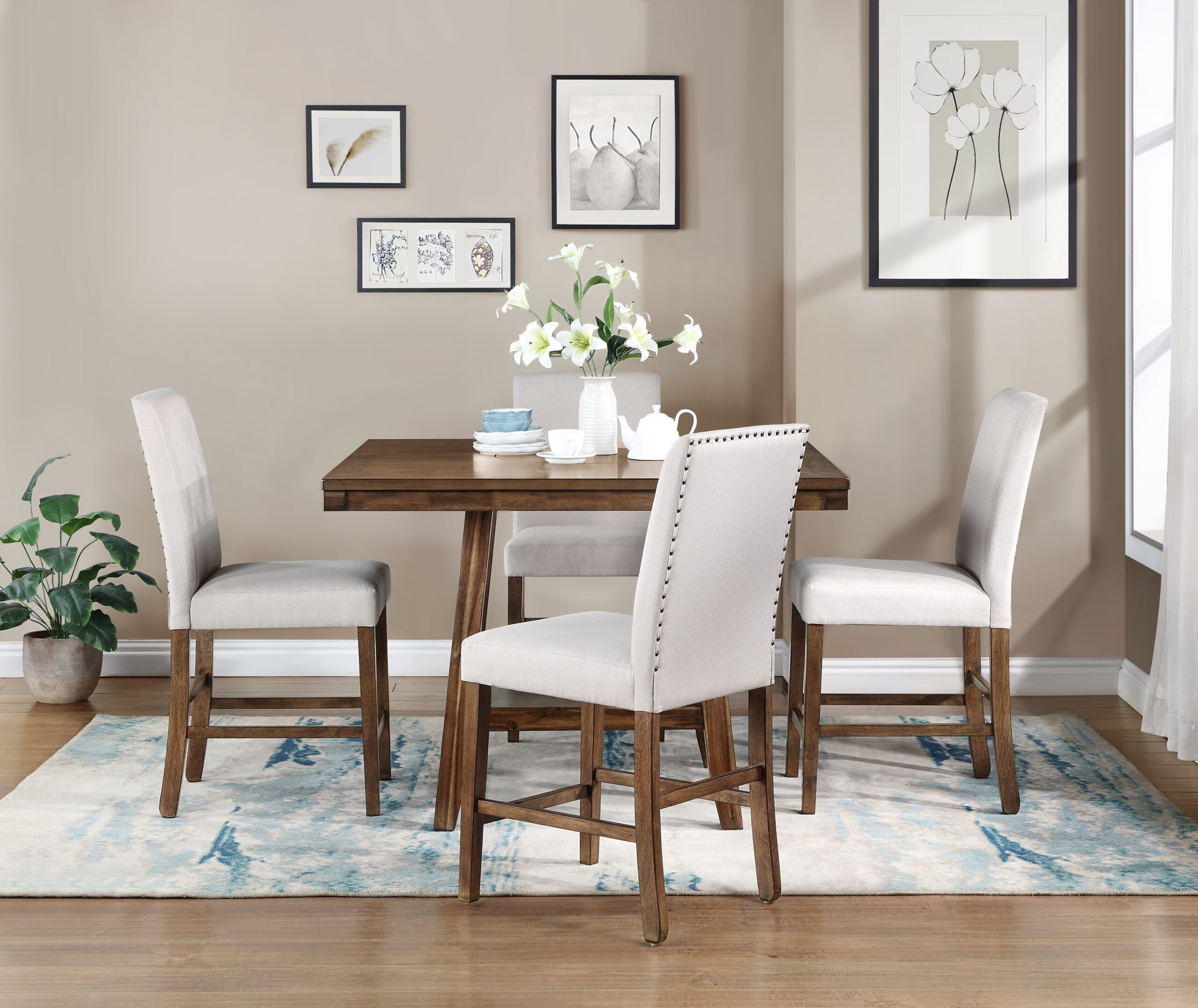 Bolin Brown Counter Height Set