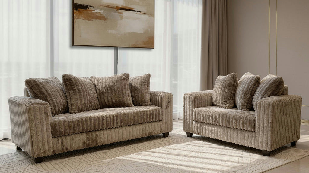 Gia Mocha Sofa & Loveseat