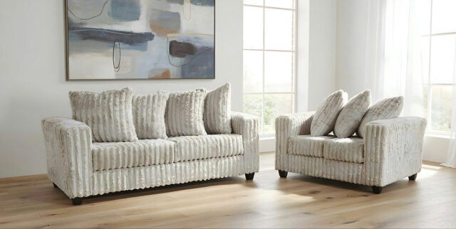 Gia Silver Sofa & Loveseat