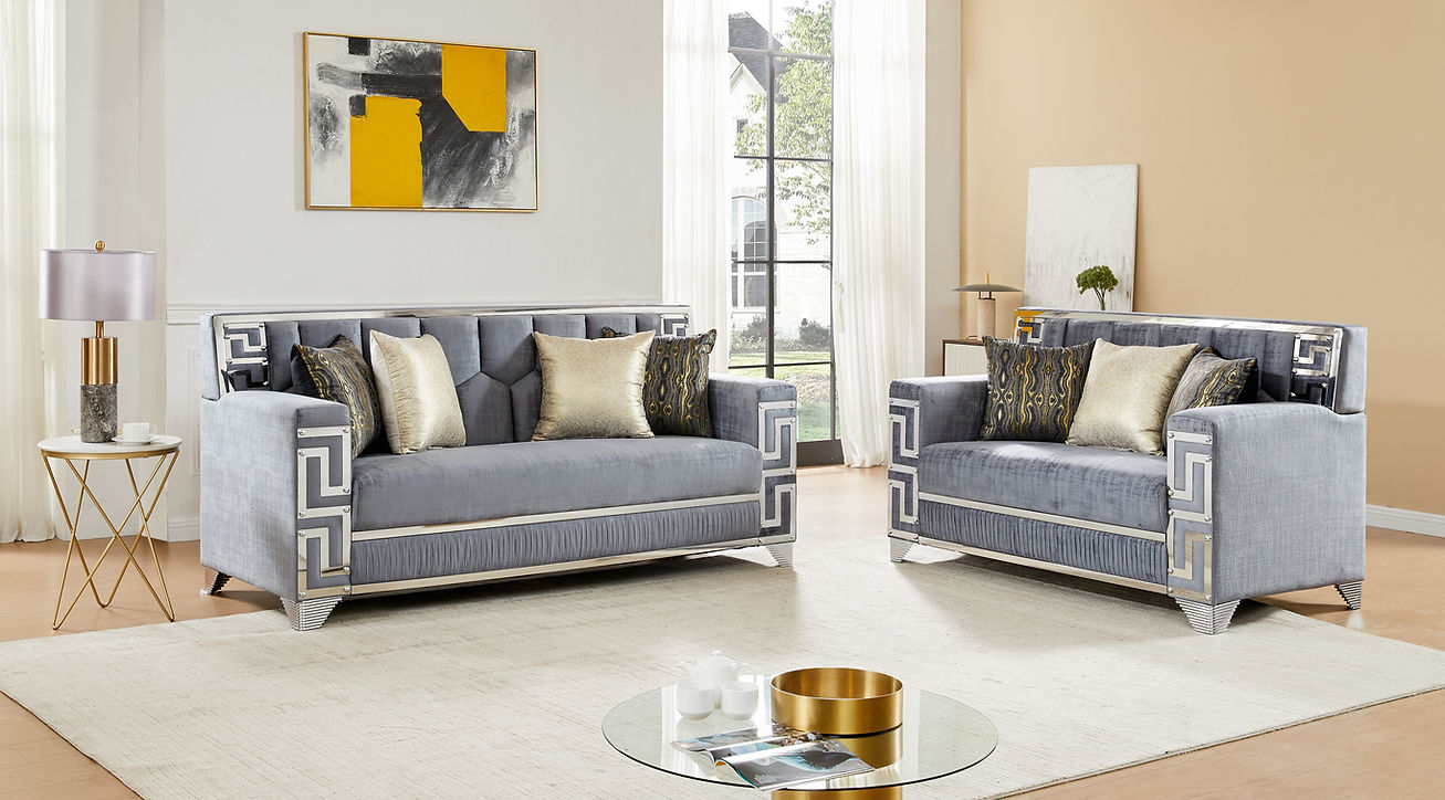 Hira Grey Living Room Set - Image 2