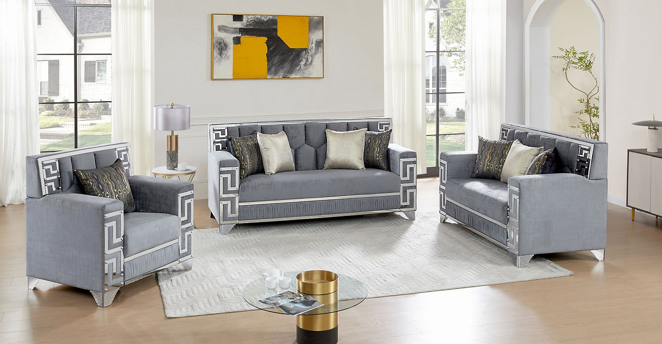 Hira Grey Living Room Set