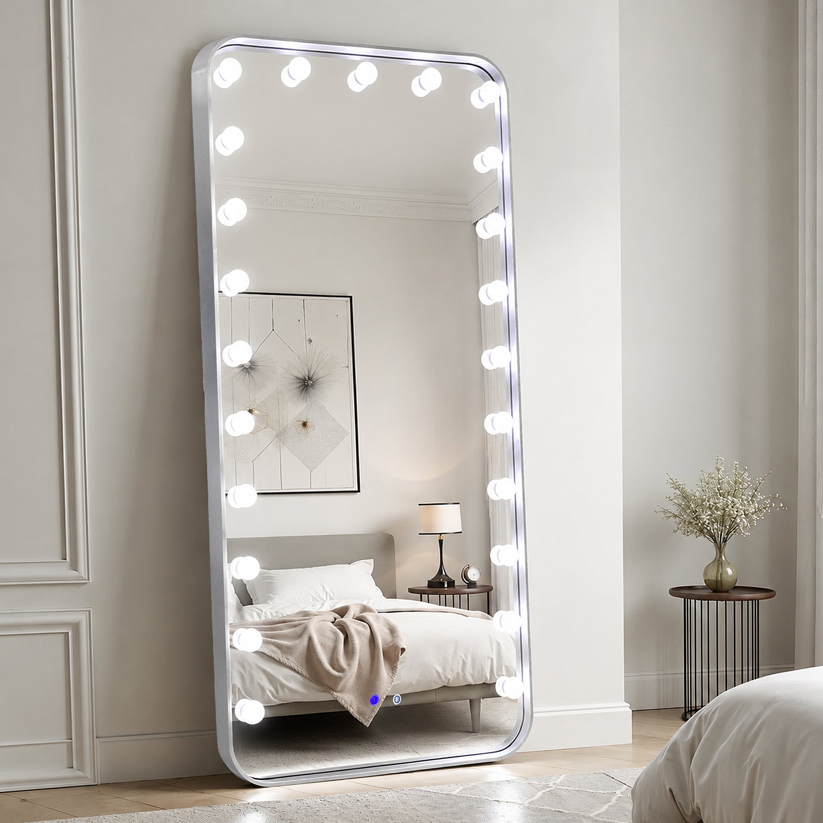 Hollywood 2 Silver Floor Mirror