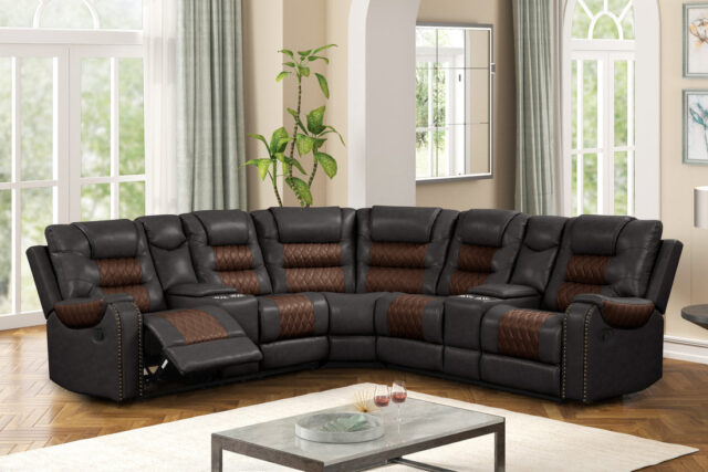 Jordon Brown Two-Tone Reclining Sectional