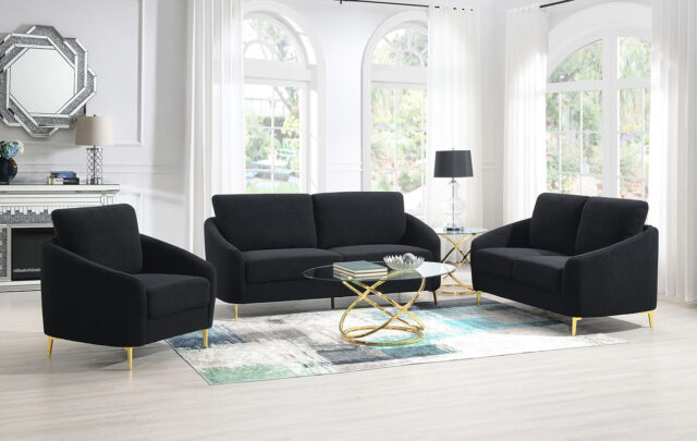 Lila Black Living Room Set