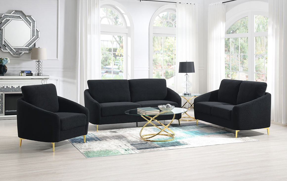 Lila Black Living Room Set